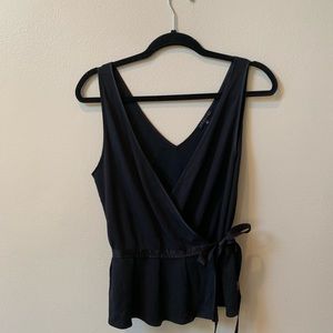 Theory Navy Wrap Top